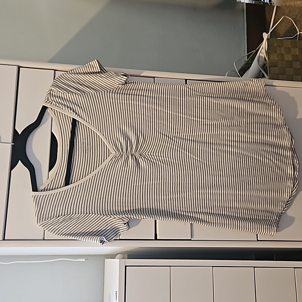 Maurices black and white striped t-shirt